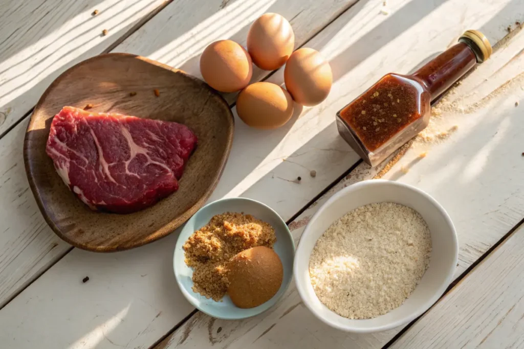 Fresh ingredients for BBQ meatloaf recipe