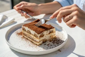 Gluten-free tiramisu with layers of coffee-soaked ladyfingers and mascarpone cream
