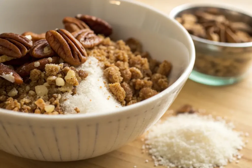Buttery pecan streusel topping for casserole