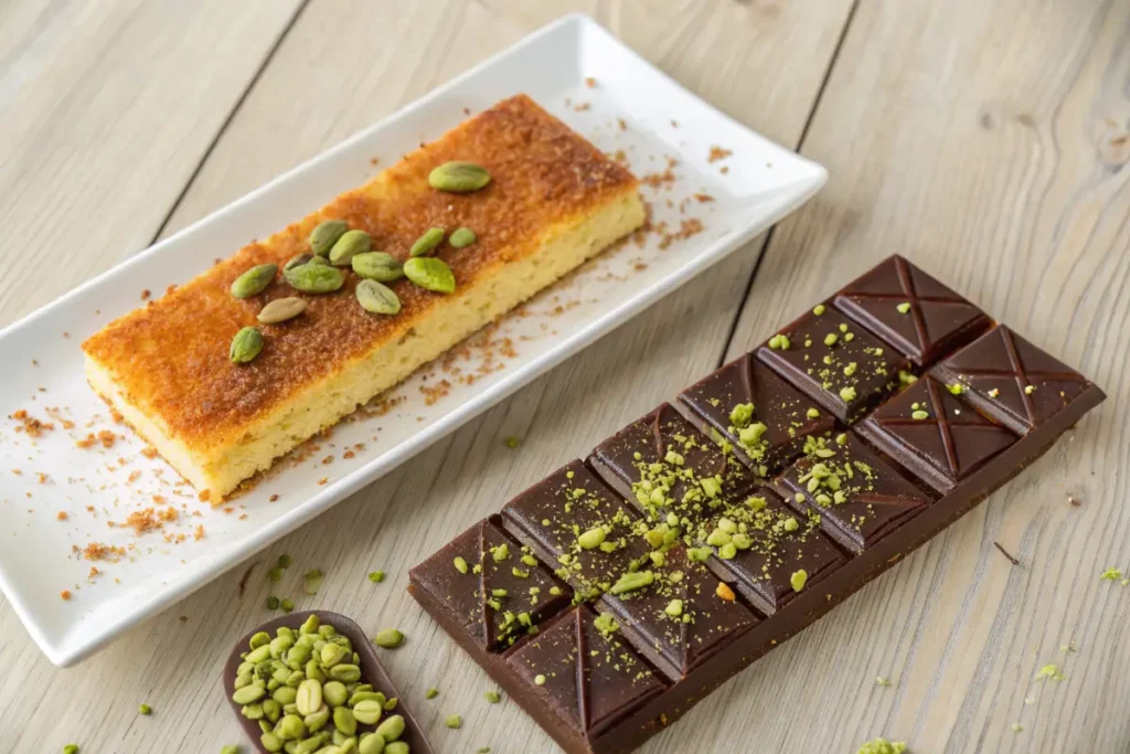 Soggy vs. crispy kunafa chocolate bar comparison