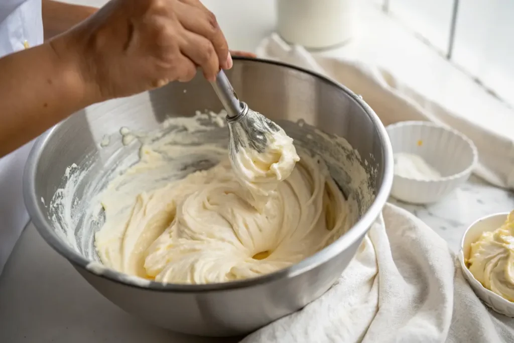 Whipped sweet potato filling with vanilla