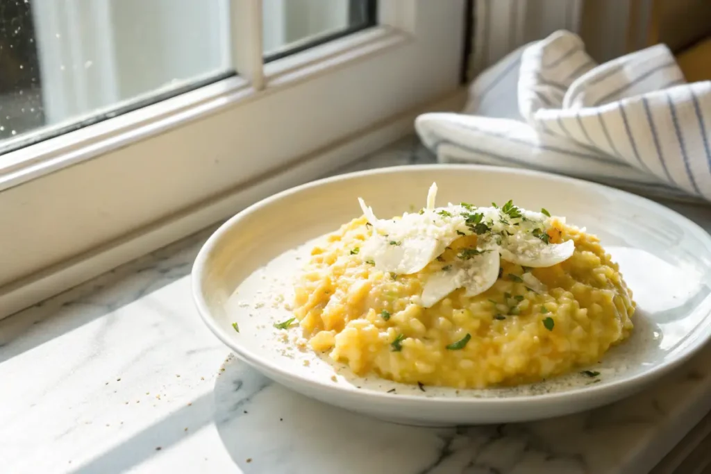 Served cabbage and eggs on plate with garnish